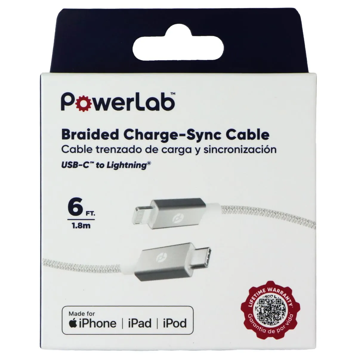 Clearance Event Today Powerlab 6Ft Usb-C To Lightning 8-Pin Braided Charge-Sync Cable - White