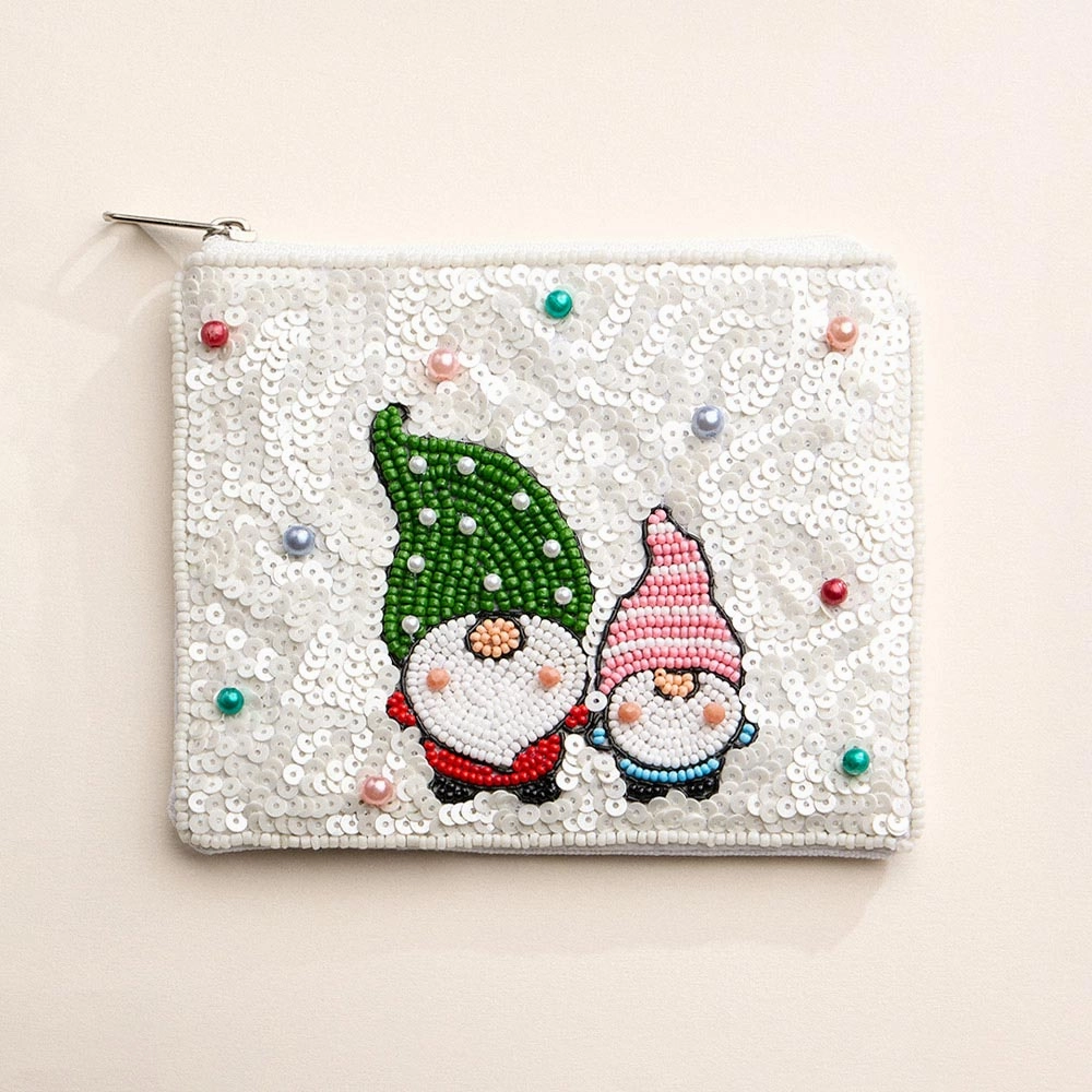 Perfect Gift Offer Last Chance Offer Holiday Gnomes Seed Beaded Mini Pouch Bag