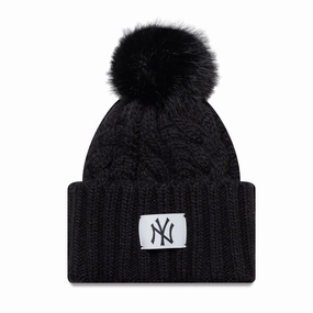 New York Yankees Youth Mlb Black Cable Knit Beanie Hat Hot Sale Frenzy Surprise Discount Today