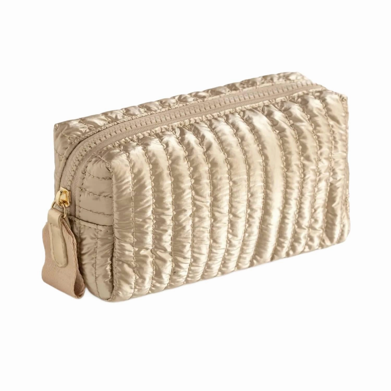 Dont Miss This Offer Logan Small Boxy Cosmetic Pouch In Gold