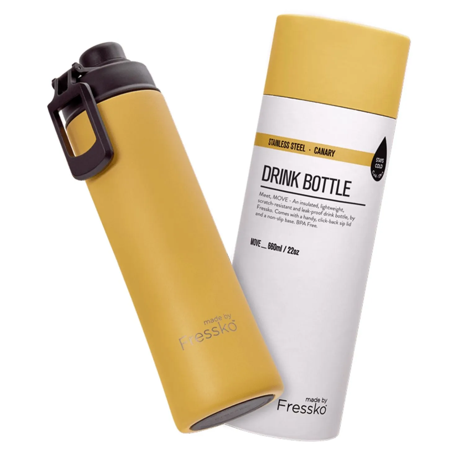Made By Fressko Move 22Oz Insulated Stainless Steel Drink Bottle Trending Hot Deal