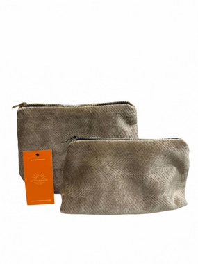Make Up Bags Set In Brown Velvet Big Savings Alert
