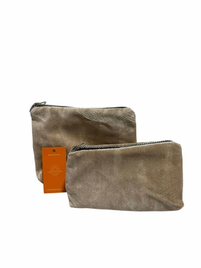 Make Up Bags Set In Cream Velvet Today Only Discount Alert