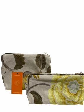 Make Up Bags Set In Embroidery Fabric Grab Todays Deal