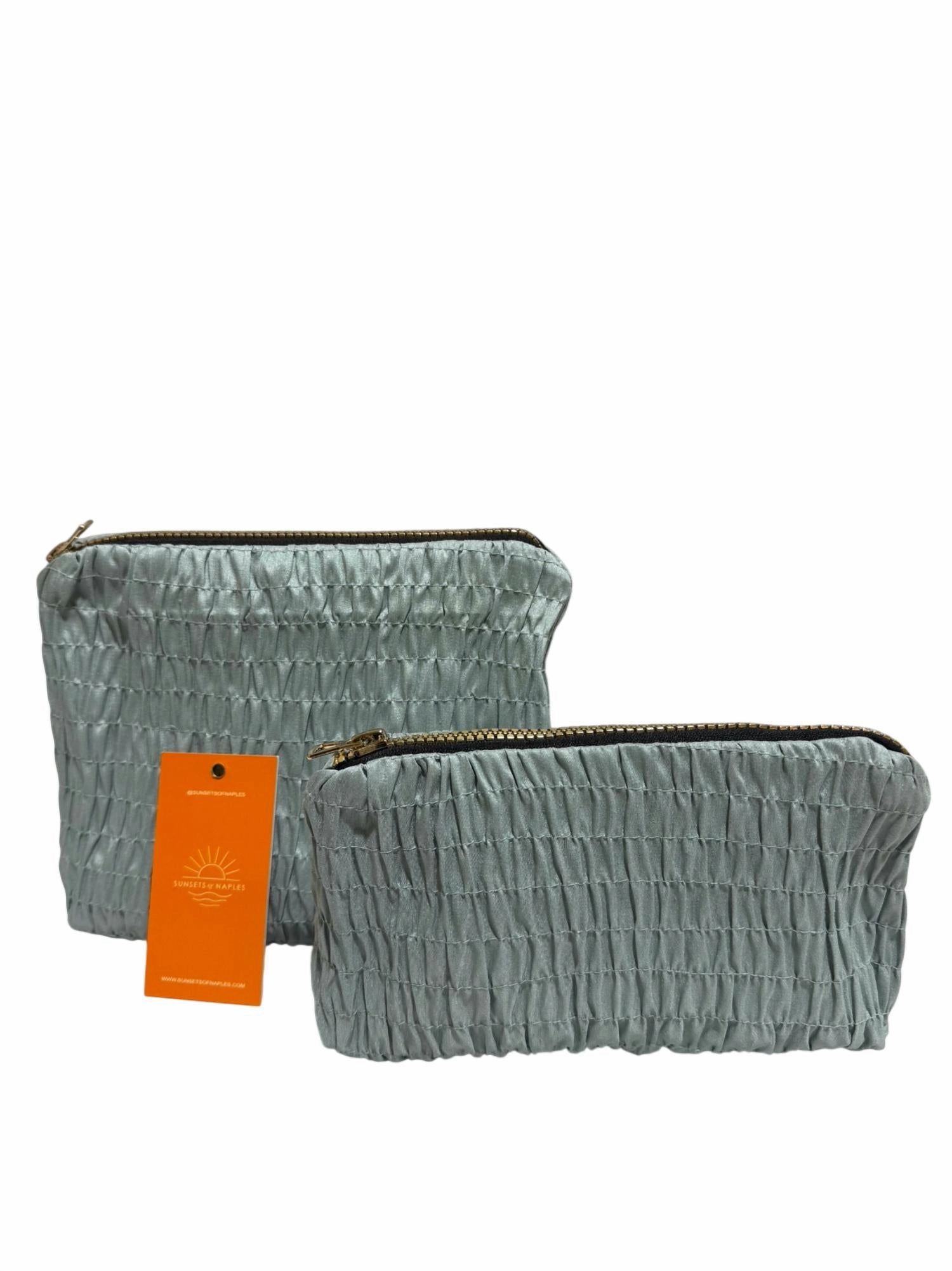 Make Up Bags Set In Green Clearance Event Clearance Blowout