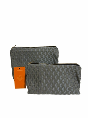 Flash Pick Today Grab Save Today Make Up Bags Set In Green Print