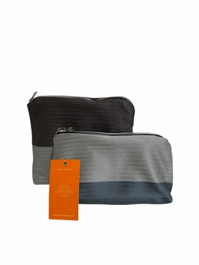 Make Up Bags Set In Silver Stripes Dont Miss Out Special Price Today