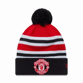 Hot Sale Frenzy MustHave Deal Manchester United Fc Bar Stripe Red Cuff Knit Beanie Hat