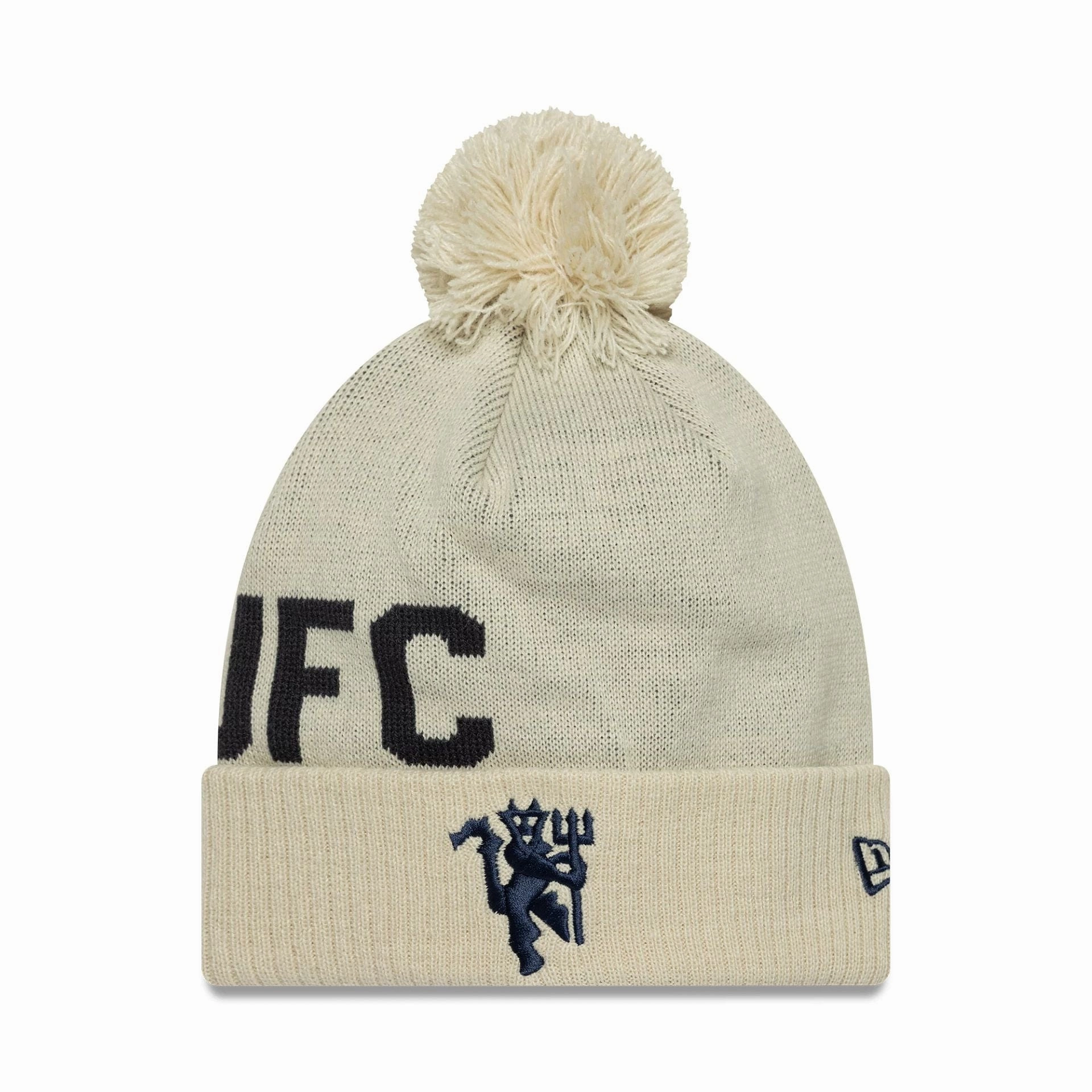 Manchester United Fc Cream Bobble Knit Beanie Hat Big Savings Event Special Surprise Sale