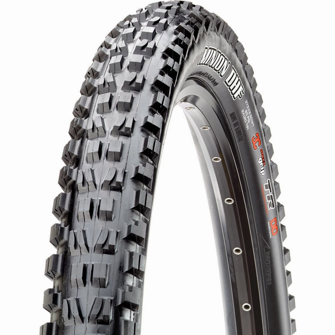 Maxxis Minion DHF EXO TR 60TPI Folding 3C MaxxGrip tire - 27.5 x 2.50WT - Black