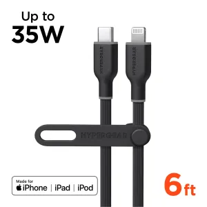 Flexi Pro Usb-C To Lightning Soft-Touch Silicone Fast Charge Cable | 6Ft | Black Shop Smart Deals Exclusive Holiday Deal