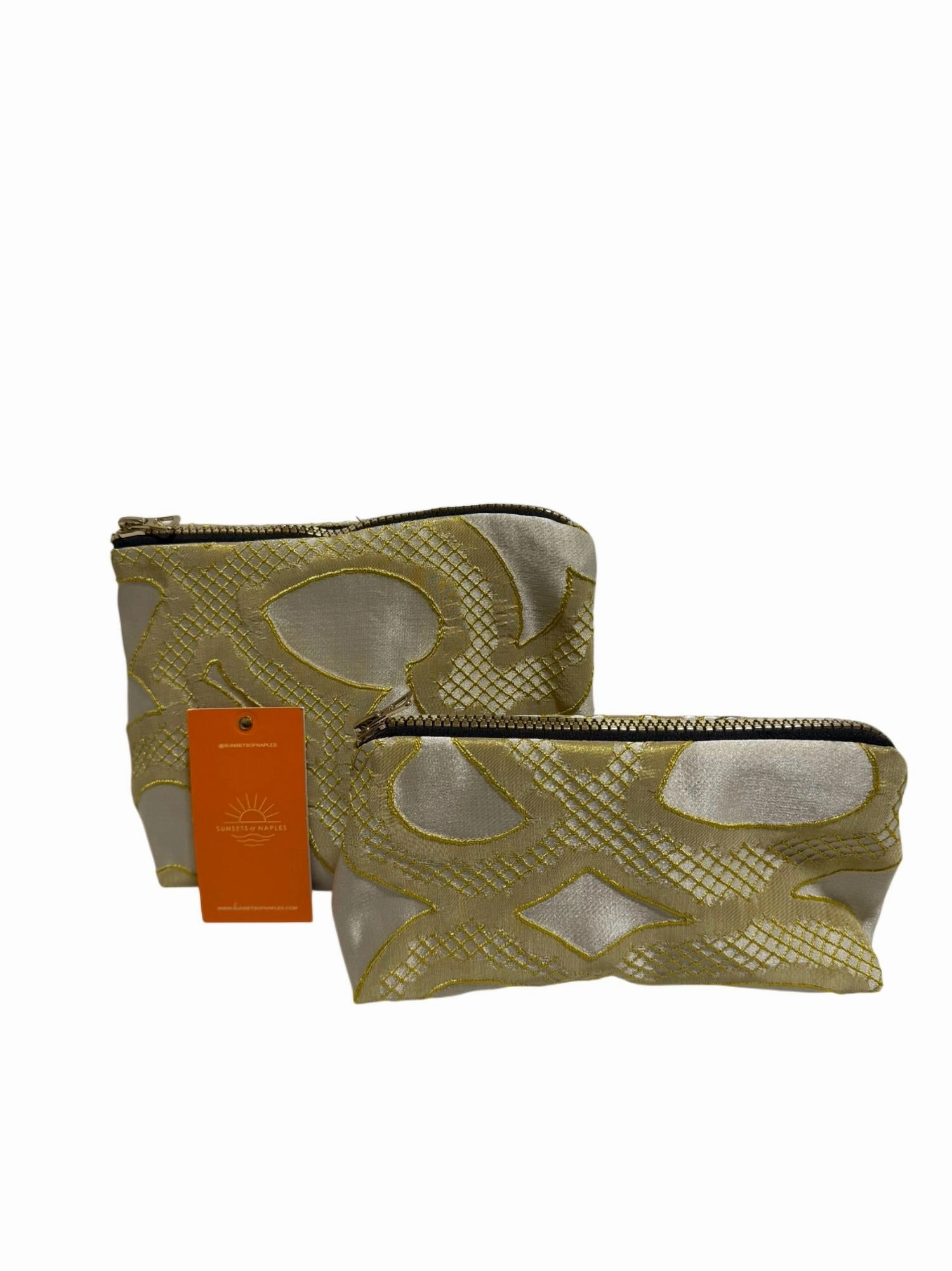 Make Up Bags Set In Gold Shapes Dont Miss This Offer