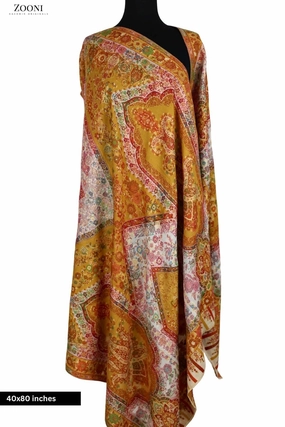 Pure Merino Kaani Cutting Shawl With Zari - Mustard Shop the Savings Now