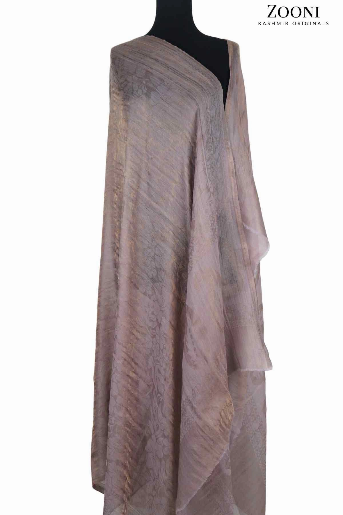 Special Surprise Sale Superfine Cashmere Self Jacquard Moonlight Shimmer Shawl - Oriental Pink