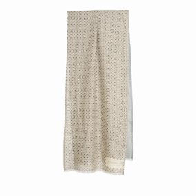 Beige Double Patterned Wool And Silk Scarf Shop Smart Deals