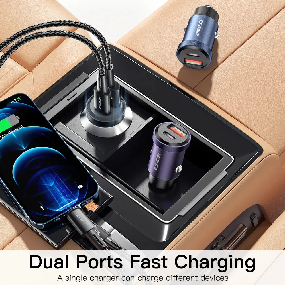 Essager 30W Usb Fast Car Charger Pd 3.0 Usb Type C For Iphone & Android Sale Ending Soon