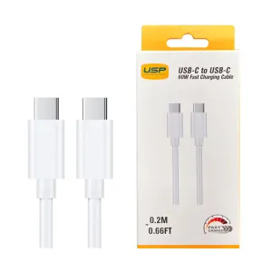 0.2M 60W Usb-C To Usb-C Mini White Cable  Usp Hot Sale Today