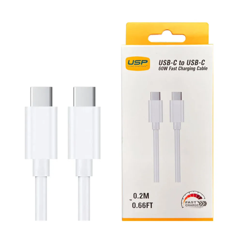0.2M 60W Usb-C To Usb-C Mini White Cable  Usp Hot Sale Today