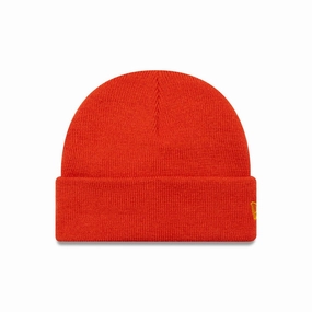 New Era Dark Orange Short Cuff Knit Beanie Hat Limited Time Hot Deal