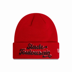 Todays Best Deal Stade Toulousain Kids Red Cuff Knit Beanie Hat