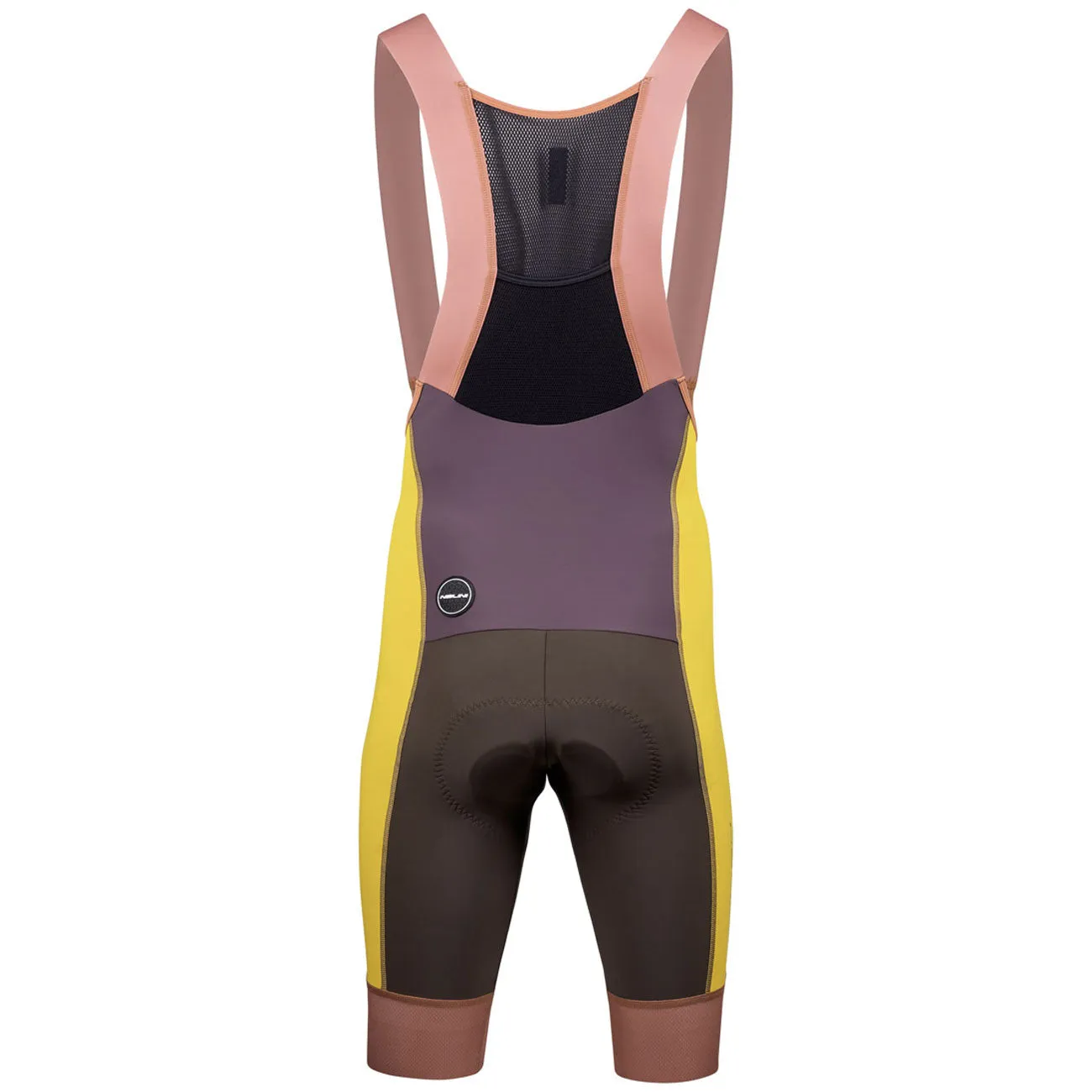 Nalini Patchwork bib shorts - Brown