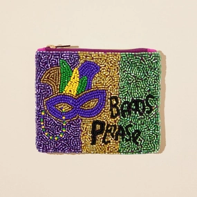 Gift Ideas Galore Beads Please Message Mardi Gras Mask Seed Beaded Mini Pouch Bag