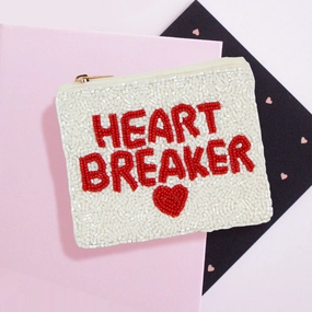 Heart Breaker Message Seed Beaded Mini Pouch Bag Instant Hot Deal Biggest Savings Now