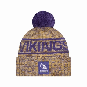 Minnesota Vikings Nfl Sideline Purple Sport Knit Beanie Hat Perfect Gift Sale Unmissable Deal Today