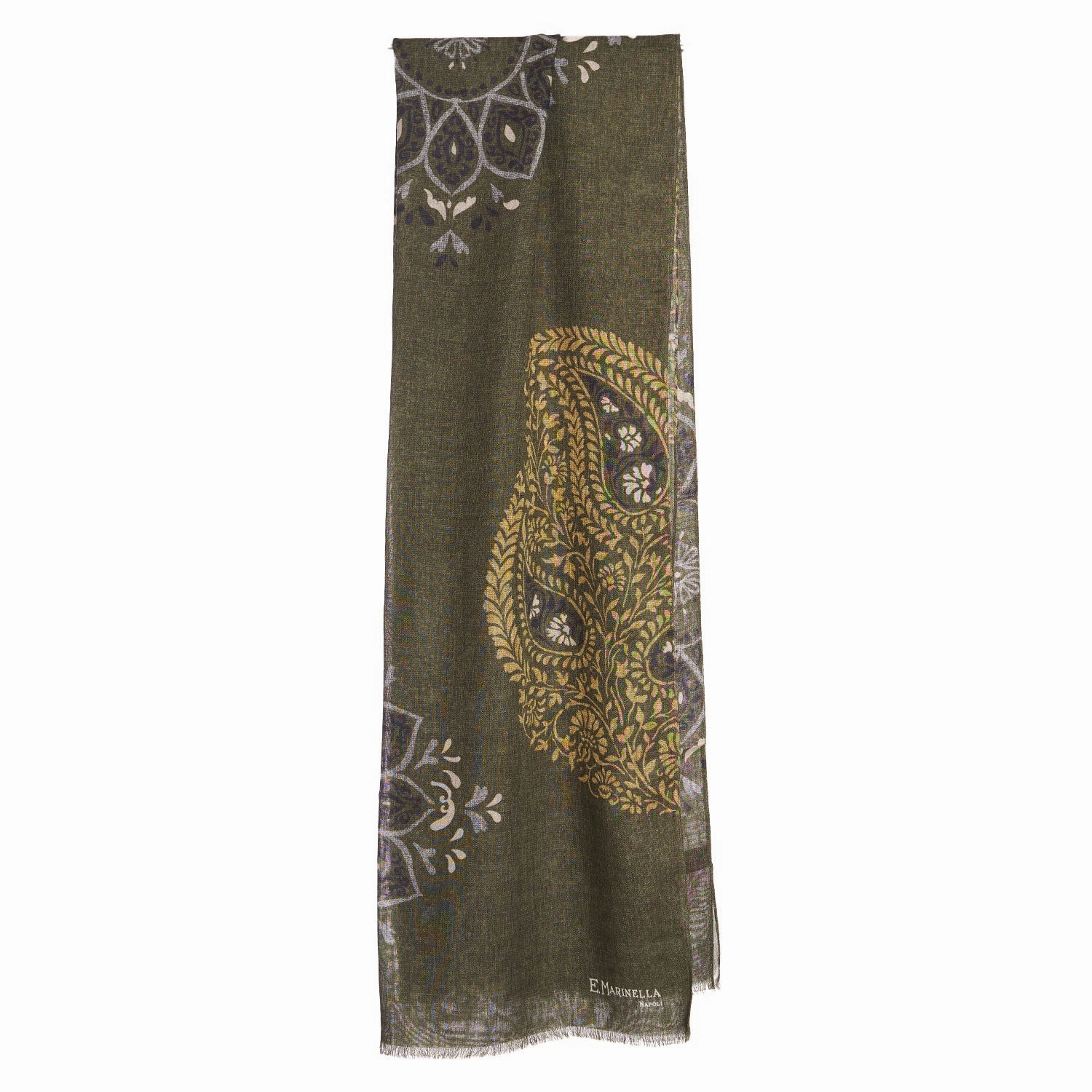 Olive Green Wool, Silk And Cashmere Stole Trending Deals Today