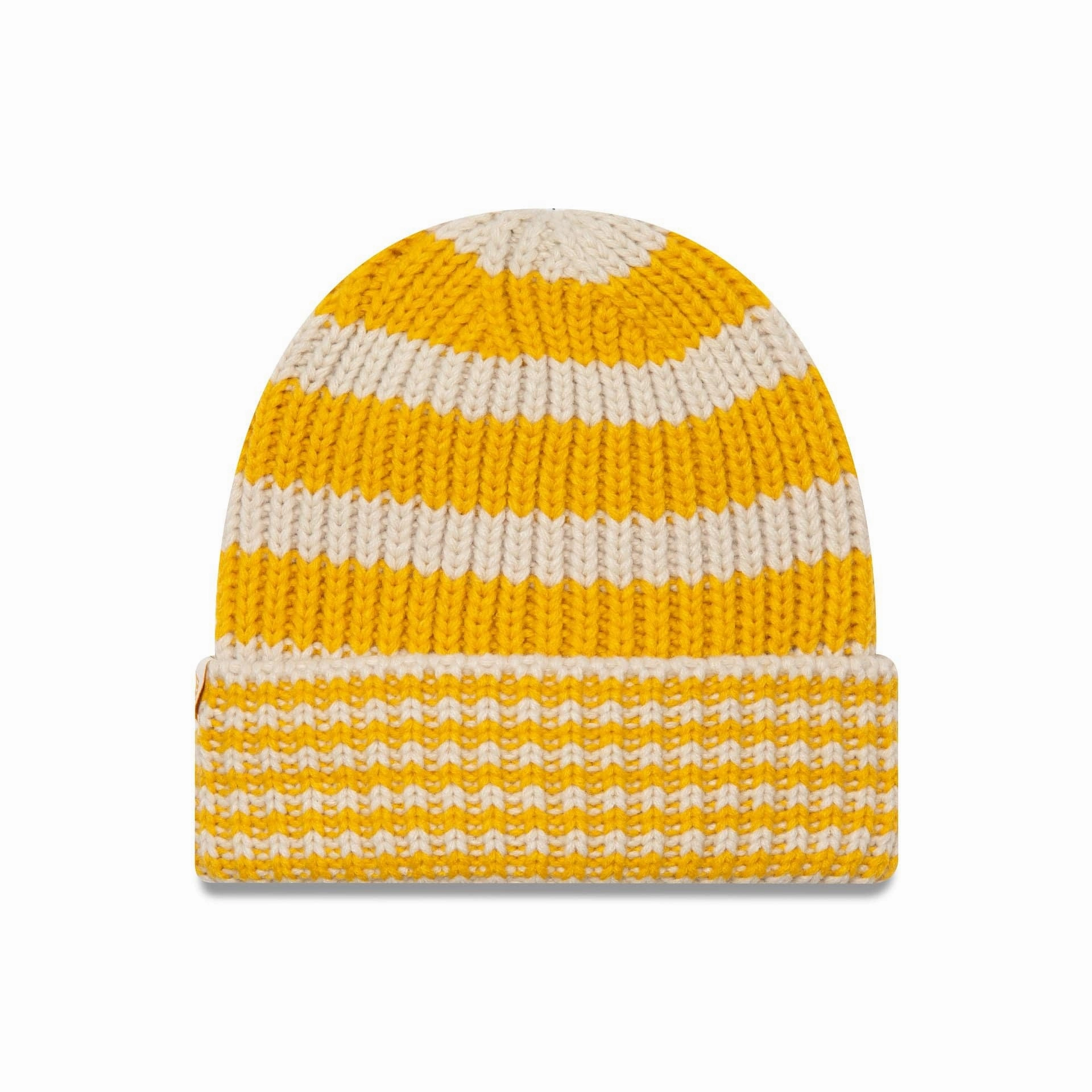 Clearance Sale New Era Stripe Light Beige Cuff Knit Beanie Hat