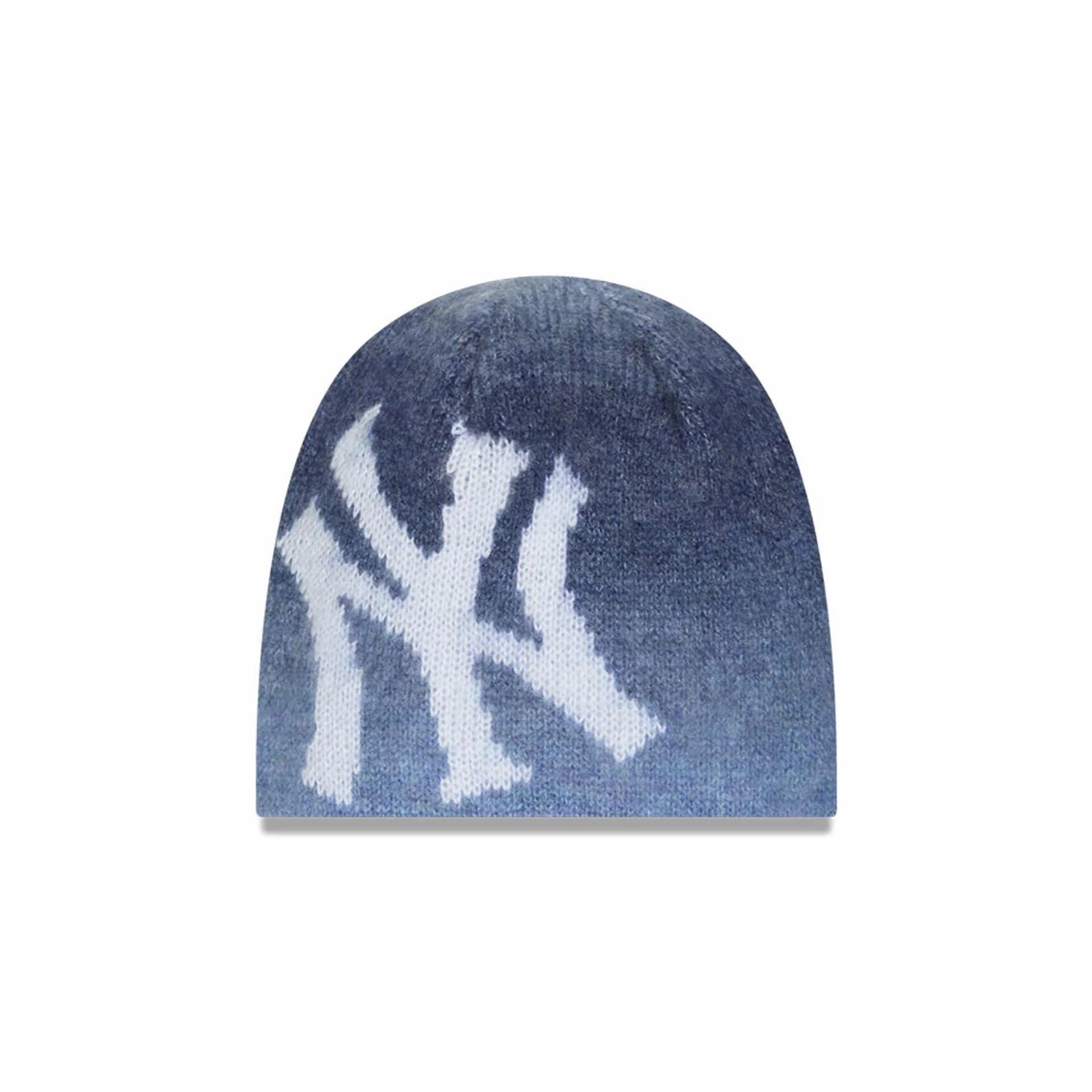 Big Clearance Event New York Yankees Mlb Gradient Open Blue Skull Knit Beanie Hat