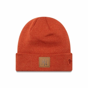 Hot Pick Deal Grab the Deal Now New York Yankees Team Patch Orange Cuff Knit Beanie Hat