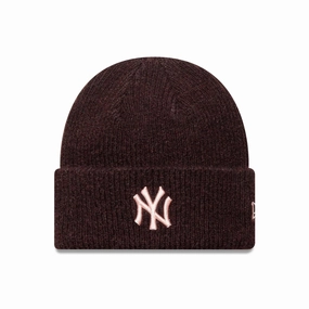 Todays Best Deal Daily Clearance Deal New York Yankees Womens Mlb Dark Red Wide Cuff Knit Beanie Hat