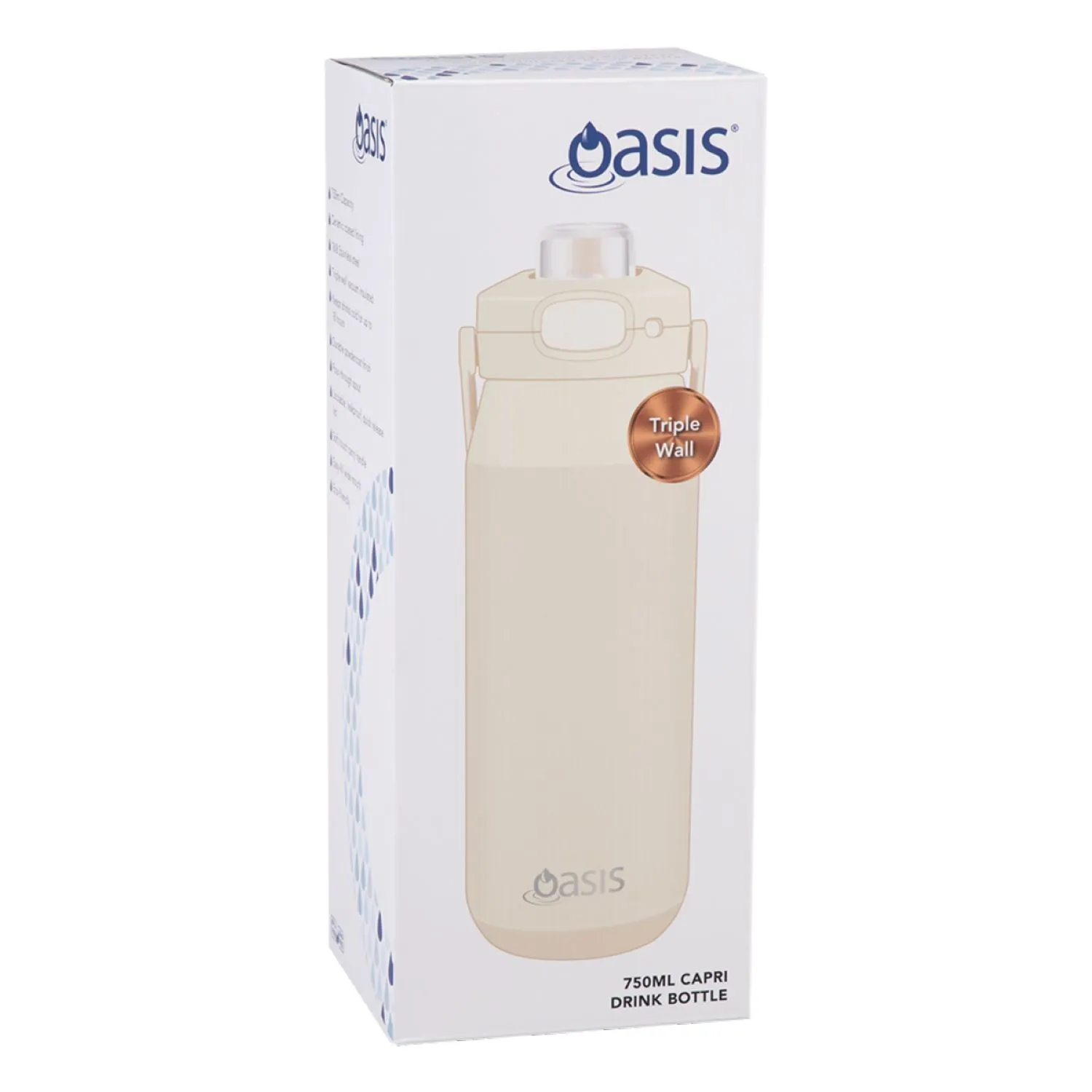 Oasis Ceramic Stainless Steel Triple Wall Capri Quick Release Drink Bottle 750Ml Todays Special Savings Price Drop Frenzy