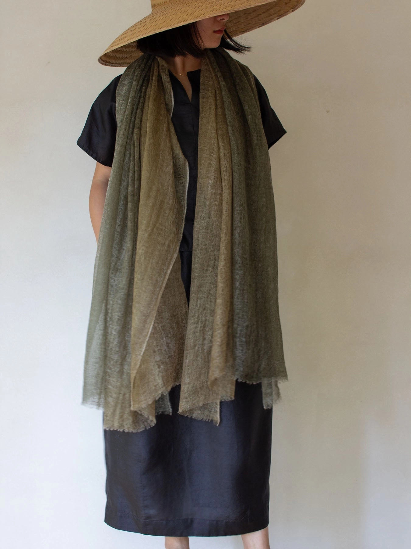 Shop Smart Deals Oats & Rice Ombre Cashmere Scarf In Pear Green