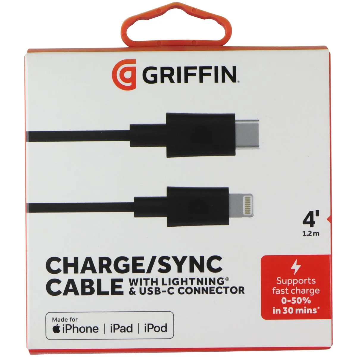 Griffin 4Ft Lightning 8-Pin To Usb-C Charge/Sync Cable - Black Mega Discount Today Special Offer Inside