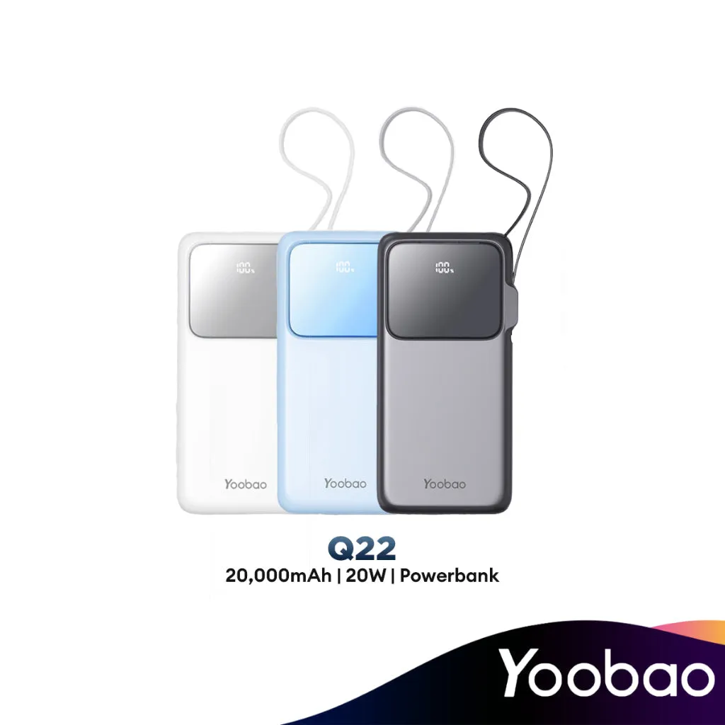 Yoobao Q22 Pro | Q22 20000Mah Digital Display With Built In Cable Powerbank Hot Discount Deal