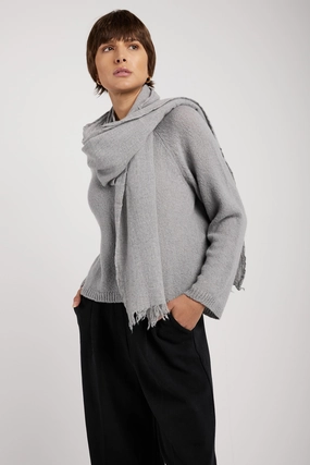 Cashmere Scarf In Heather Grey Hot Offer Event Grab Your Savings
