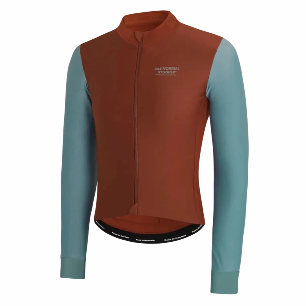 Pas Normal Studios Essential Thermal long sleeve jersey - Brown Blue