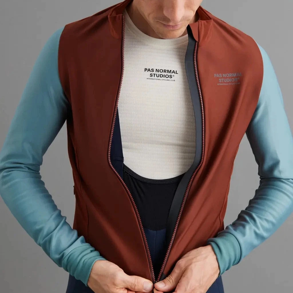 Pas Normal Studios Essential Thermal long sleeve jersey - Brown Blue