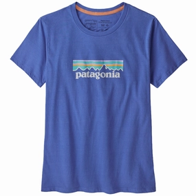 Patagonia Pastel P-6 Logo woman t-shirt - Blue