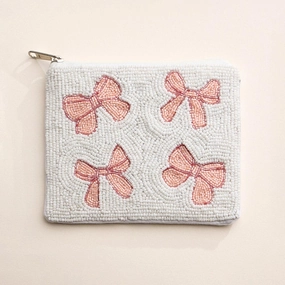 Gift Ideas Galore Bow Seed Beaded Mini Pouch Bag