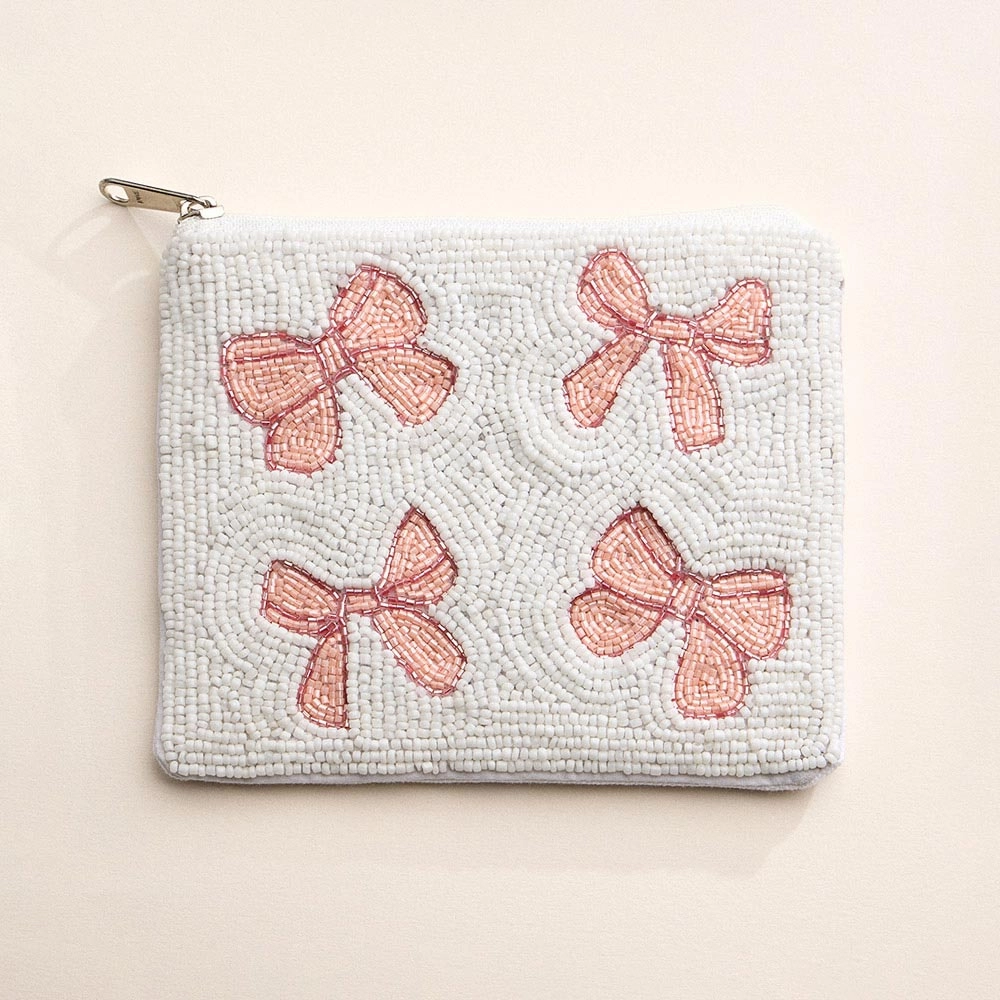 Gift Ideas Galore Bow Seed Beaded Mini Pouch Bag