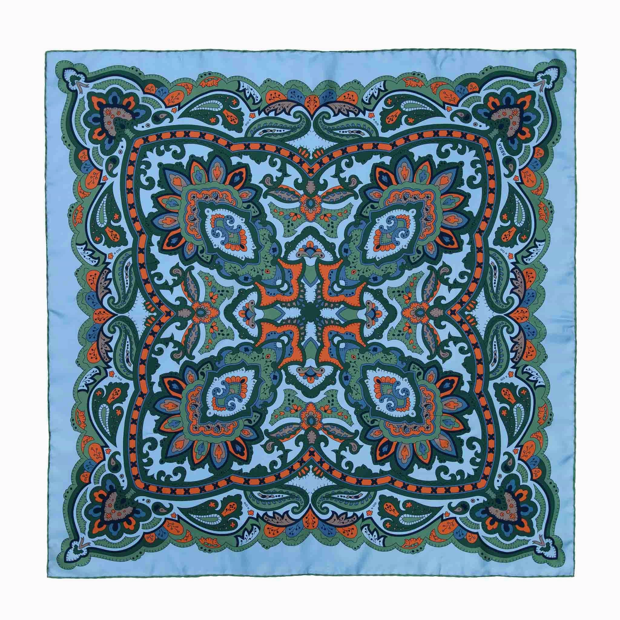 Diana Light Blue & Green Silk Scarf Grab Your Deal Today Exclusive Holiday Deal