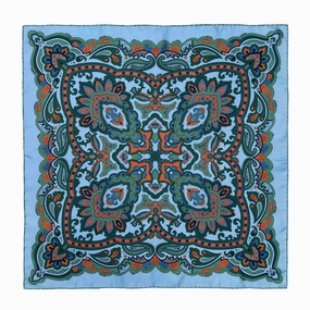 Diana Light Blue & Green Silk Scarf Grab Your Deal Today Exclusive Holiday Deal