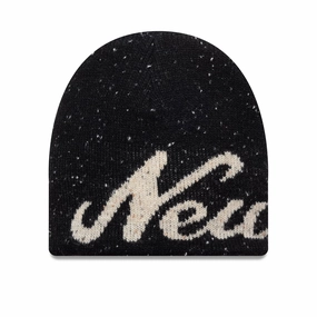 New Era Heritage Black Skull Knit Beanie Hat Trending Now Offer