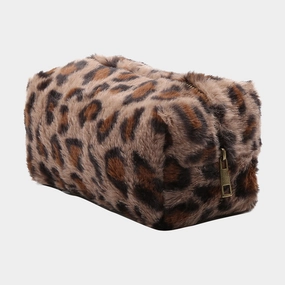Special Deals Online Leopard Pattern Faux Fur Pouch Bag