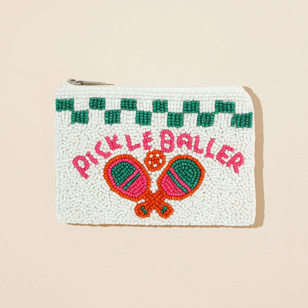 Shop Smart Save Pickle Baller Message Seed Beaded Mini Pouch Bag