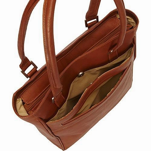 Piel Leather Vertical Laptop Tote Save Big Today