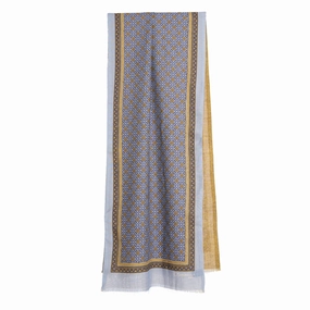 Best Price Today Hot Savings Alert Powder Blue Double Patterned Wool And Silk Scarf